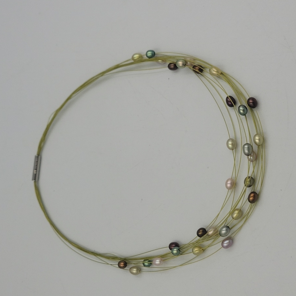 Honora 12 Strand Flosted Pearl Necklace - Picture 3 of 7